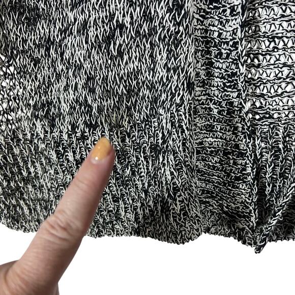 Eileen Fisher Sweater Women's XS Black Open Gray Cardigan Knit Linen Cotton - Picture 3 of 8